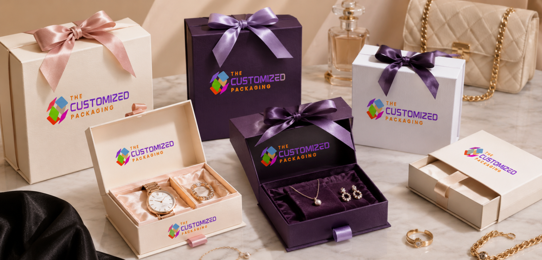 Ribbon Closures for Foldable Luxury Gift Boxes